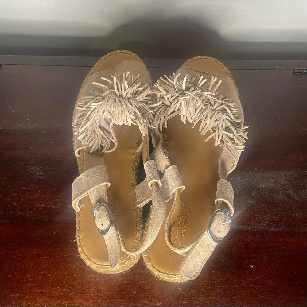 Anthropologie Naguisa Calau Fringe Espadrille Sandals Size 11